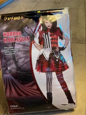Spirit Horror Harlequin Child Costume - Red and Black